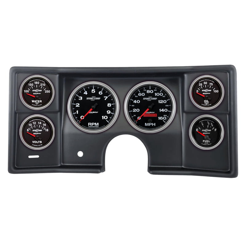 AutoMeter 2935-12 Autometer Sport-Comp II Direct Fit Dash Kit 78-81 Malibu / El Camino (2 x 5in. / 4 x 2-5/8in.)