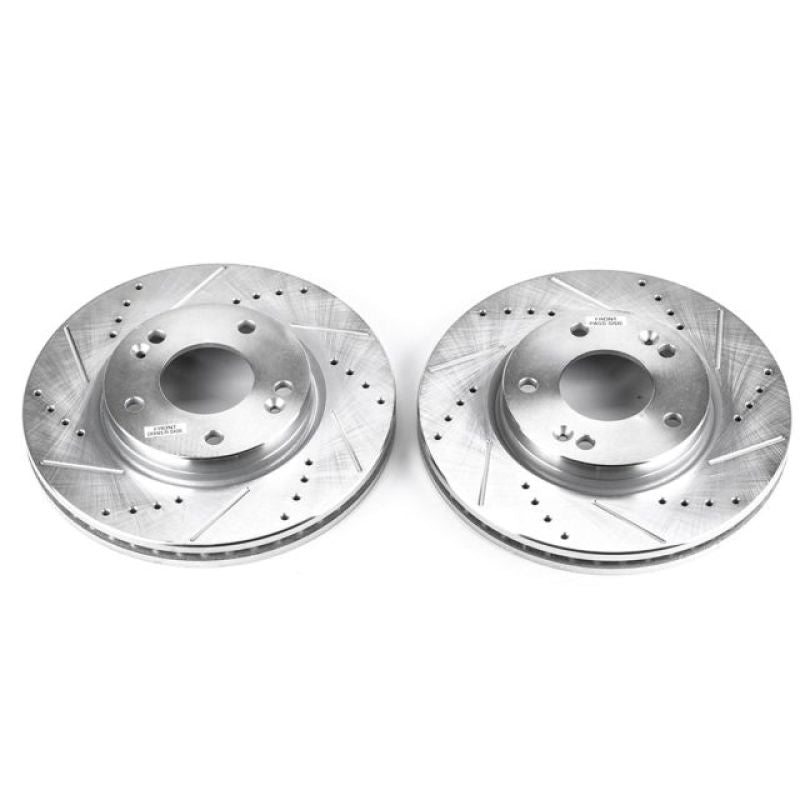 PowerStop fits Hyundai 01-05 Santa Fe Front Evolution Drilled & Slotted Rotors -