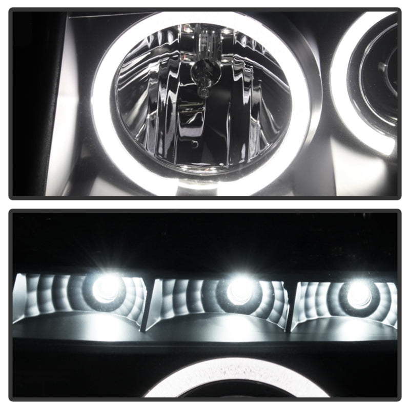 Spyder 5078605 fits Nissan 04-14 Titan Projector Headlights LED Halo LED Blk Sm