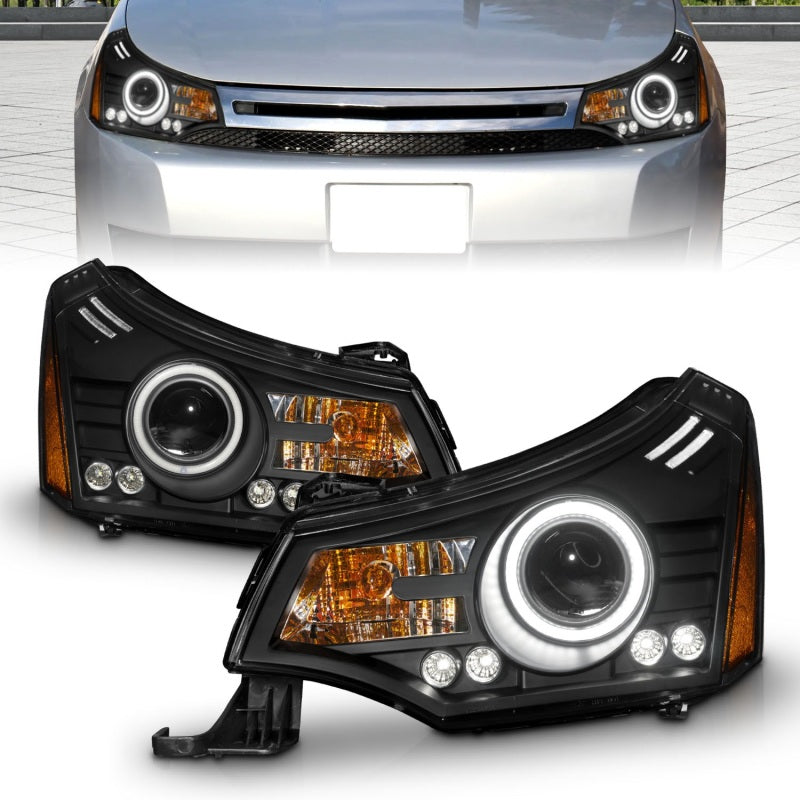 ANZO 121272 2011 fits Ford 08-20 Focus Projector Headlights Black