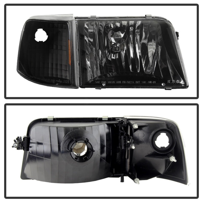 9029363 Xtune fits Ford 93-97 Ranger Crystal Headlights w/ Corner Lights 4pcs