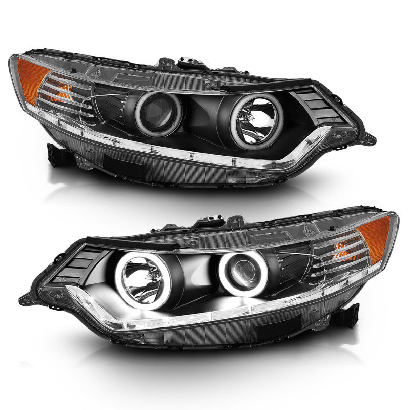 ANZO 121393 2012 fits Acura 09-20 Tsx Projector Headlights w/ Halo Black (CCFL) (HID Compatible)