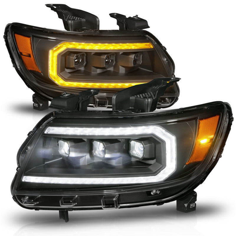 ANZO 111615 fits Chevrolet 15-22 Colorado Full LED Projector Headlights w/ Initiation & Sequential - Black