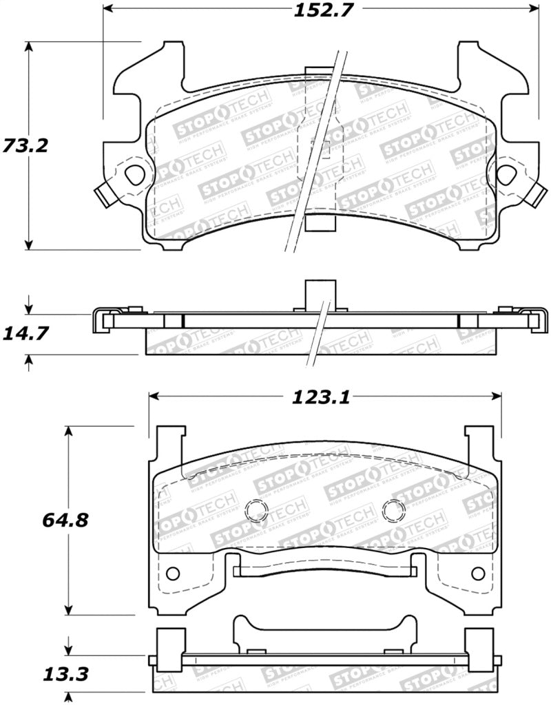 Stoptech 308.0154 Street Brake Pads