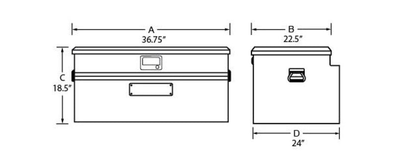 Tradesman 79436WB Aluminum Flush Mount Truck Tool Box Full/Wide (36in.) - Black