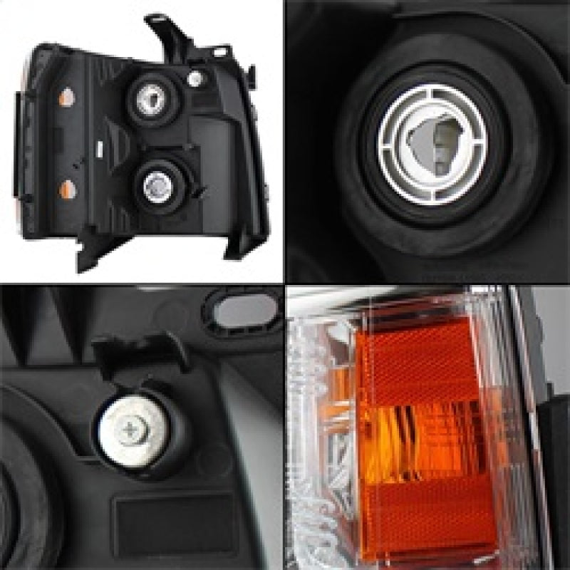 5076984 Xtune fits Chevy 07-13 Silverado Crystal Headlights Chrome HD-JH-CS07-