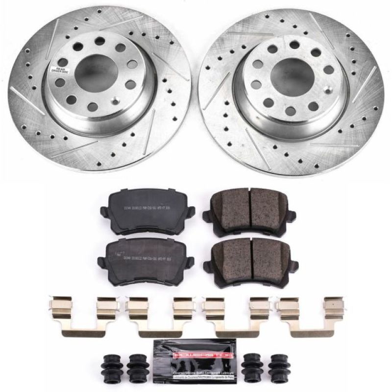 PowerStop K7811 2009 fits Volkswagen Passat Rear Z23 Evolution Sport Brake Kit
