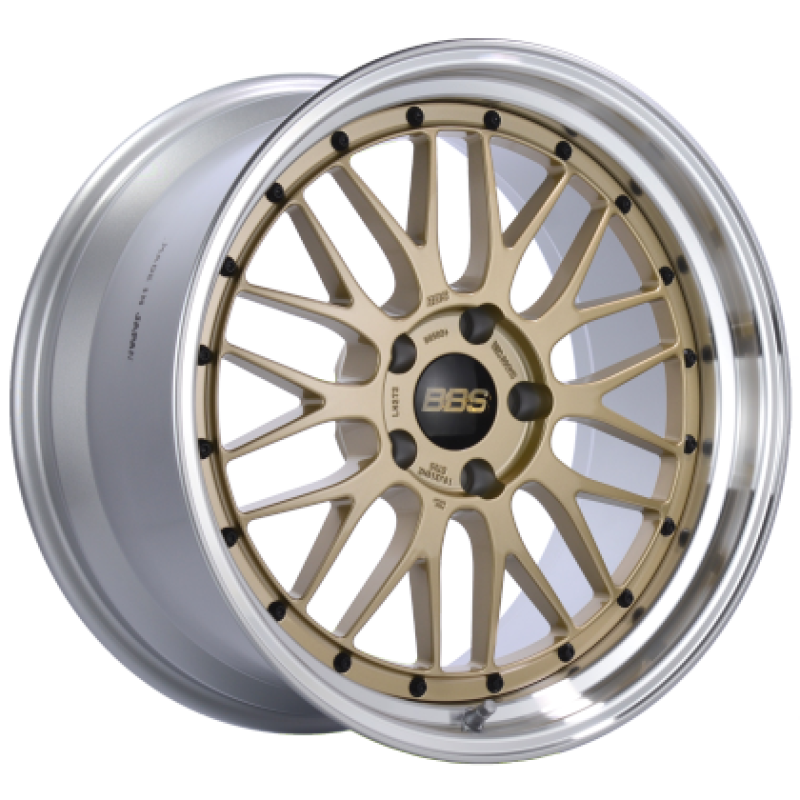 BBS LM115GPK LM 18x9.5 5x114.3 ET38 Gold Center Diamond Cut Lip Wheel -82mm PFS Req (S/O No Cancel)