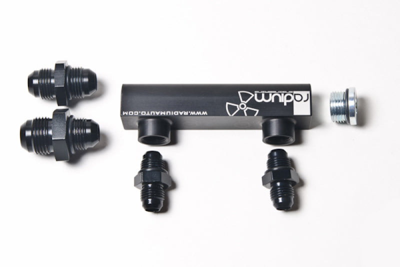 Radium Engineering 20-0062 Universal 4-Port Manifold - Black W/ Logo