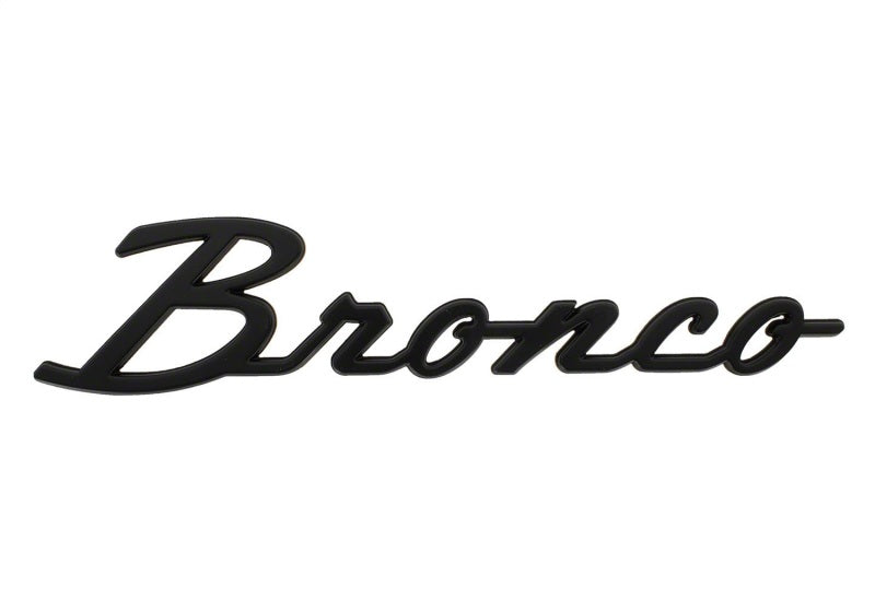 fits Ford Racing M-1447-BSMB 2021+ Bronco Classic Script Fender Badges - Matte Black (Pair)