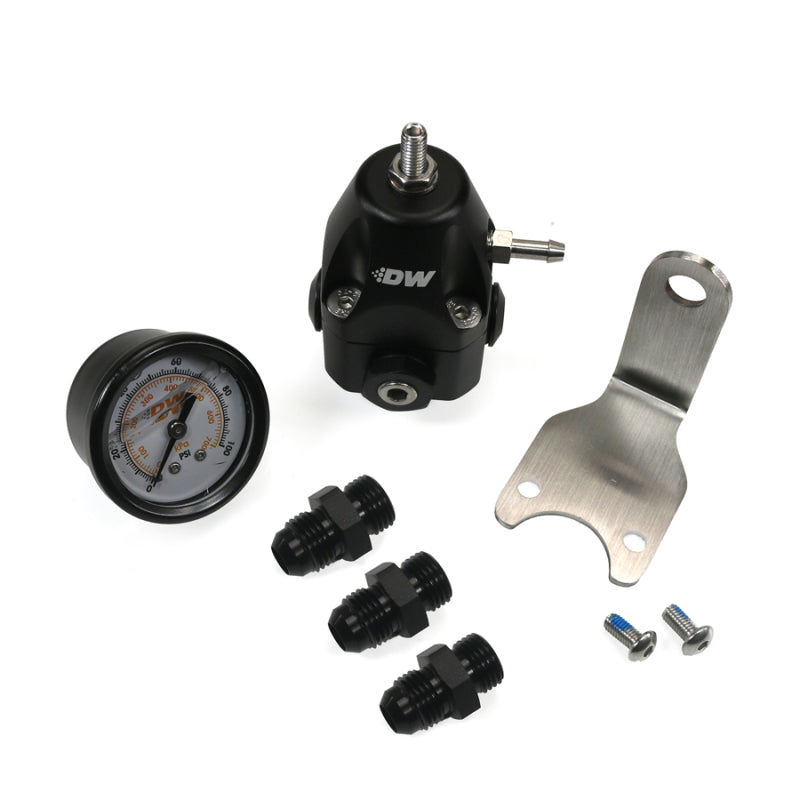 DeatschWerks 6-1002-FRB-66 DWR1000C AFPR + Pressure Gauge + 6AN Fittings - Anod