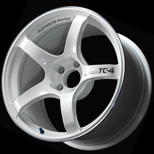Advan YAD8J45EWMR TC4 18x9.5 +45 5x114.3 Racing White Metallic and Ring Wheel