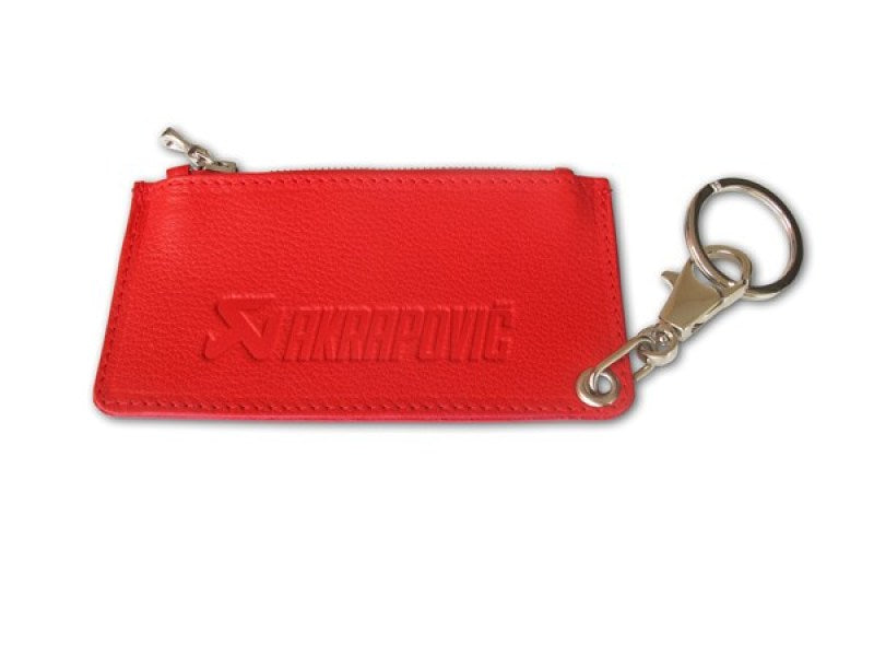 Akrapovic 800966 Leather Zip Keychain - red