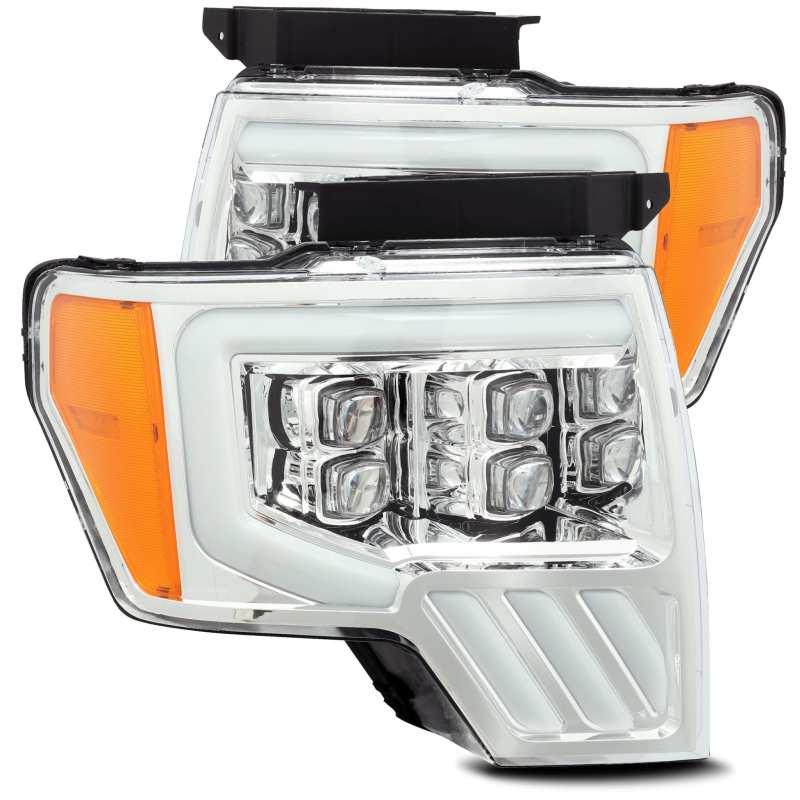 AlphaRex 880191 fits Ford 09-14 F-150 NOVA LED Projector Headlights Plank Style Chrome w/Activ Light/Seq Signal