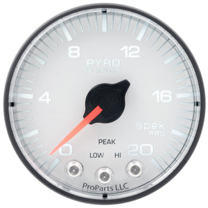 AutoMeter P310128 Autometer Spek-Pro Gauge Pyro. (Egt) 2 1/16in 2000f Stepper Motor W/Peak & Warn Wht/Blk