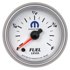 AutoMeter 880027 AutoMeter Gauge Fuel Level 2-1/16in. 0-280 Ohm Programmable White fits Mopar