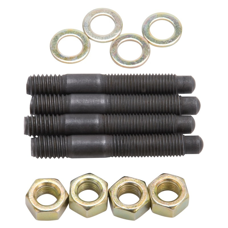 Edelbrock 8060 Carburetor Mounting Studs Bullet Nosed Black Oxide Gold Iridite Washers/Nuts Set of 4