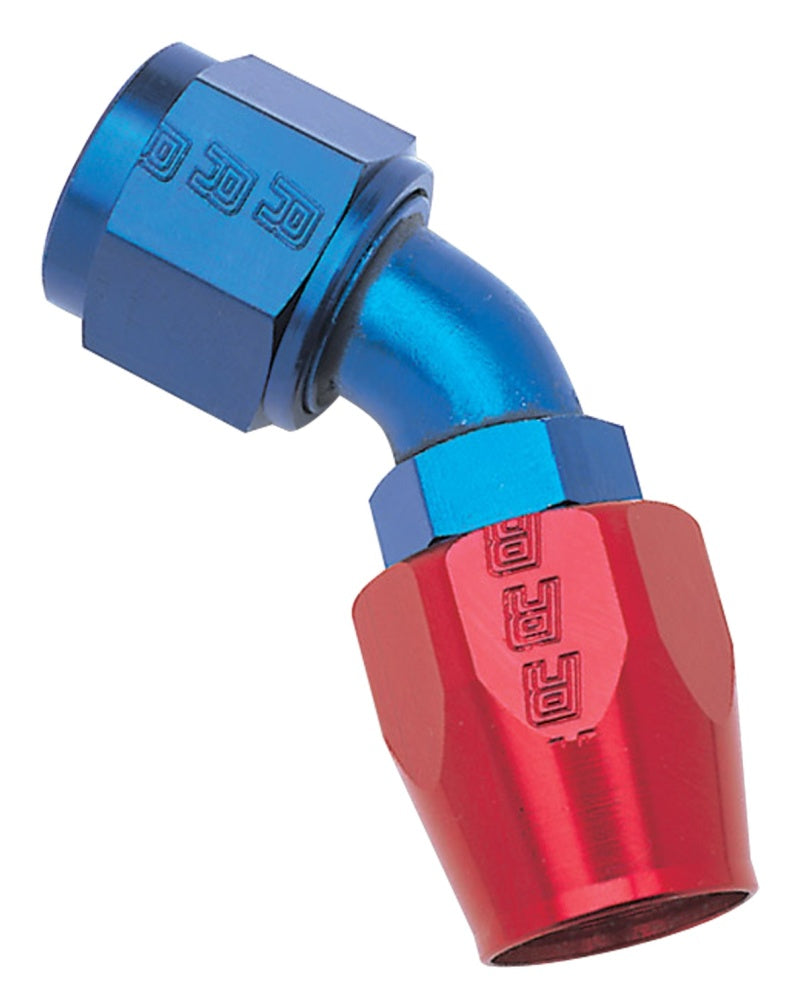 Russell 610100 Performance -8 AN Red/Blue 45 Degree Full Flow Hose End