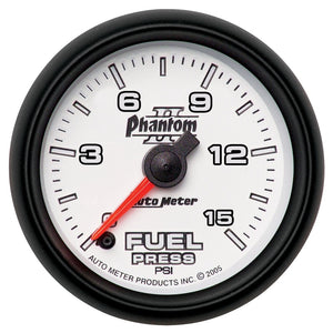AutoMeter 7561 Autometer Phantom II Fuel Pressure Gauge 2-1/16in 15PSI Digital Stepper Motor