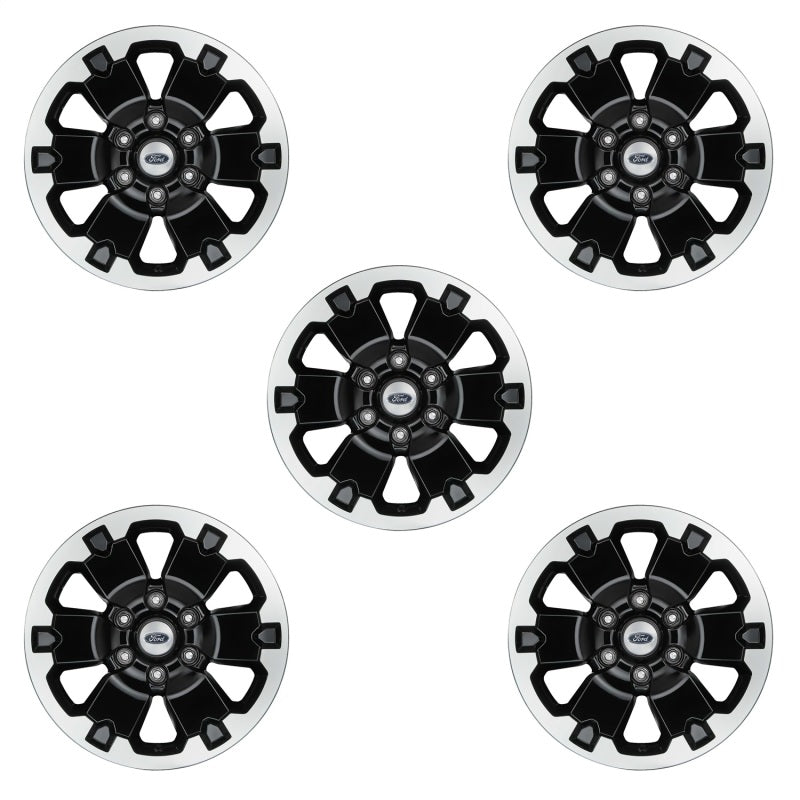 fits Ford 21-22 Racing M-1007K-BB5 Bronco 18in Black Machined Face Wheel Kit