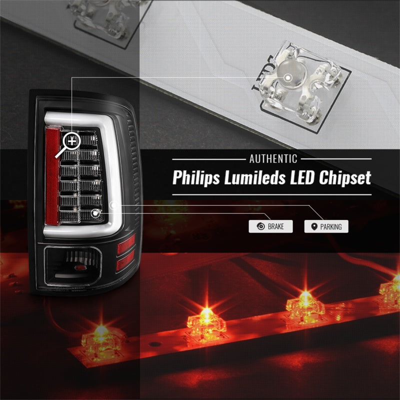 Spyder 5085931 fits Dodge 13-20 Ram 2014 Light Bar LED Tail Lights - All Black