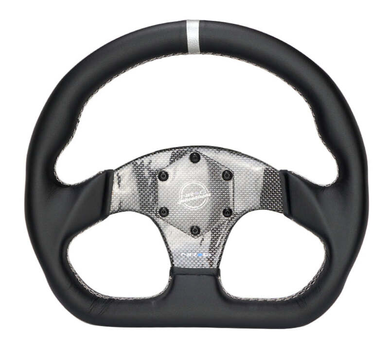 NRG RST-024CF RST-024CF/SL Carbon Fiber Flat Bottom Steering Wheel Silver CF