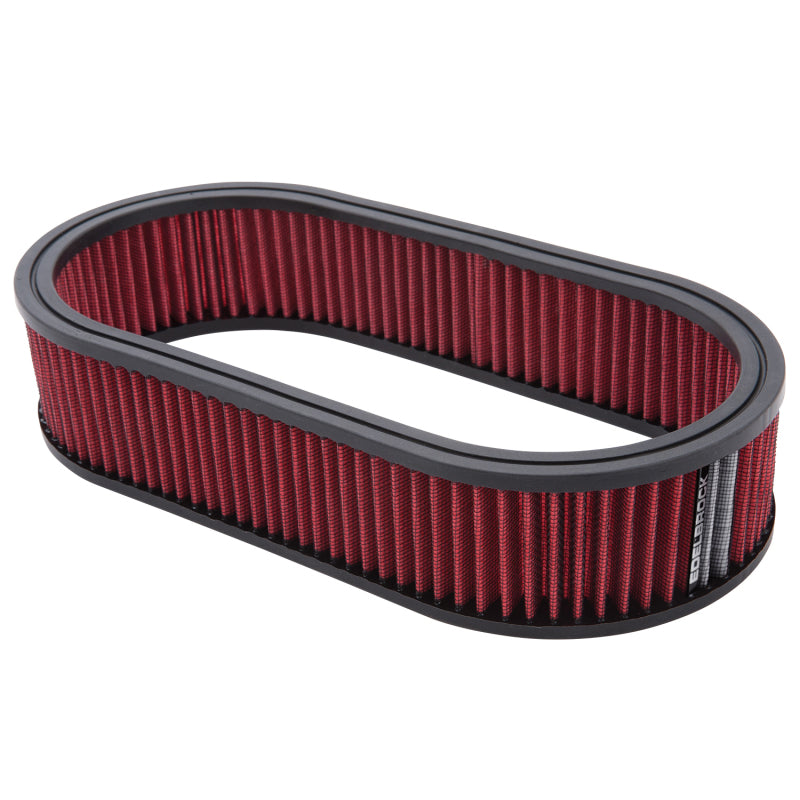 Edelbrock 1226 Air Cleaner Element Oval 2 5In Tall Red w/ White Strip
