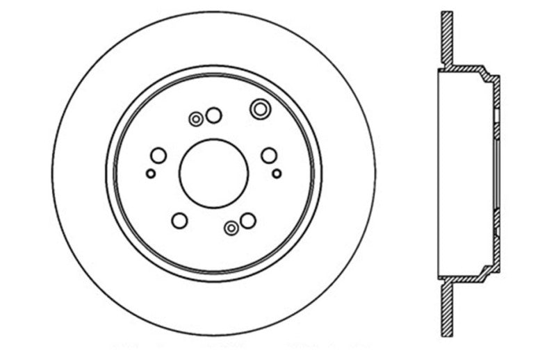 Stoptech 128.40072L 07-14 Acura MDX / 07-14 Honda Pilot Drilled Sport Rear Left Rotor