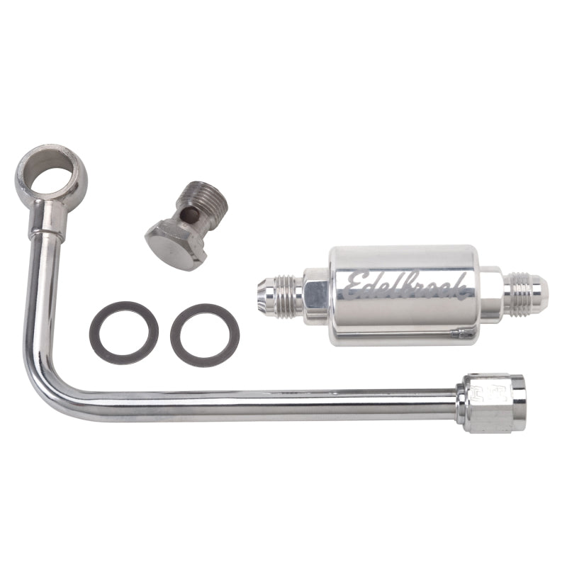 Edelbrock 8131 3/8In Hard Fuel Line w/ -6 B-Nut and Polished Filter