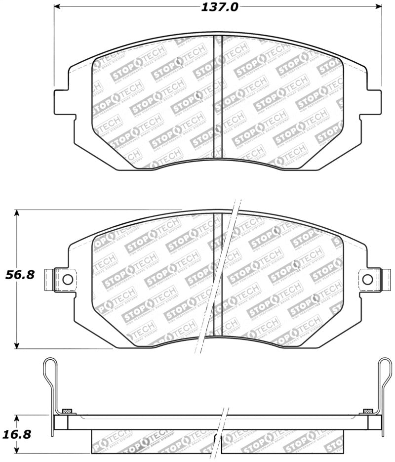 Stoptech 308.0929 StopTech Street Touring 03-05 WRX/ 08 WRX Front Brake Pads