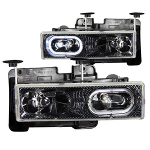 ANZO 111005 1988-1998 fits Chevrolet C1500 Crystal Headlights Carbon w/ Halo