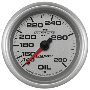 AutoMeter 7741 Gauge Oil Temp 2-5/8in. 140-280 Deg. F Mechanical Ultra-Lite II