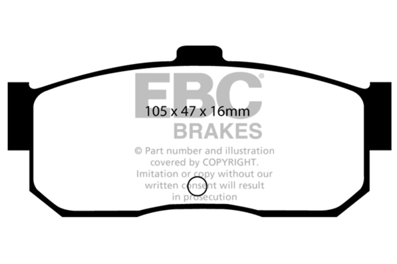 EBC DP2889 fits Infiniti 91-97 G20 2.0 Greenstuff Rear Brake Pads