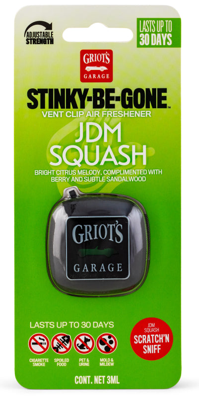 Griots Garage 10767 Stinky-Be-Gone Vent Clip Air Freshener - JDM Squash
