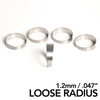 Ticon 109-05401-0004 Industries 2.13in Diameter 2D Loose Radius 1.2mm/.047in Titanium Pie Cut - 5pk