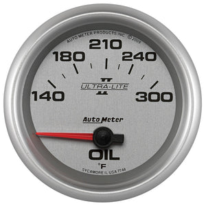 AutoMeter 7748 Autometer Ultra-Lite II 2 5/8in 140-300 Degree F Short Sweep Electronic Oil Temperature Gauge