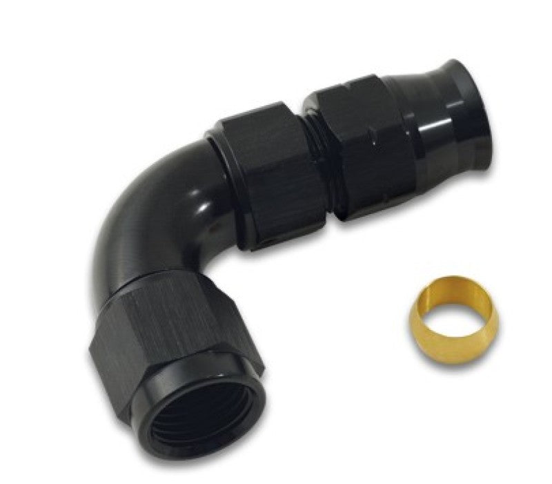Vibrant 16586 90 Degree 3/8in Tube to Male -6AN Flare Adapter w/ Olive Inserts