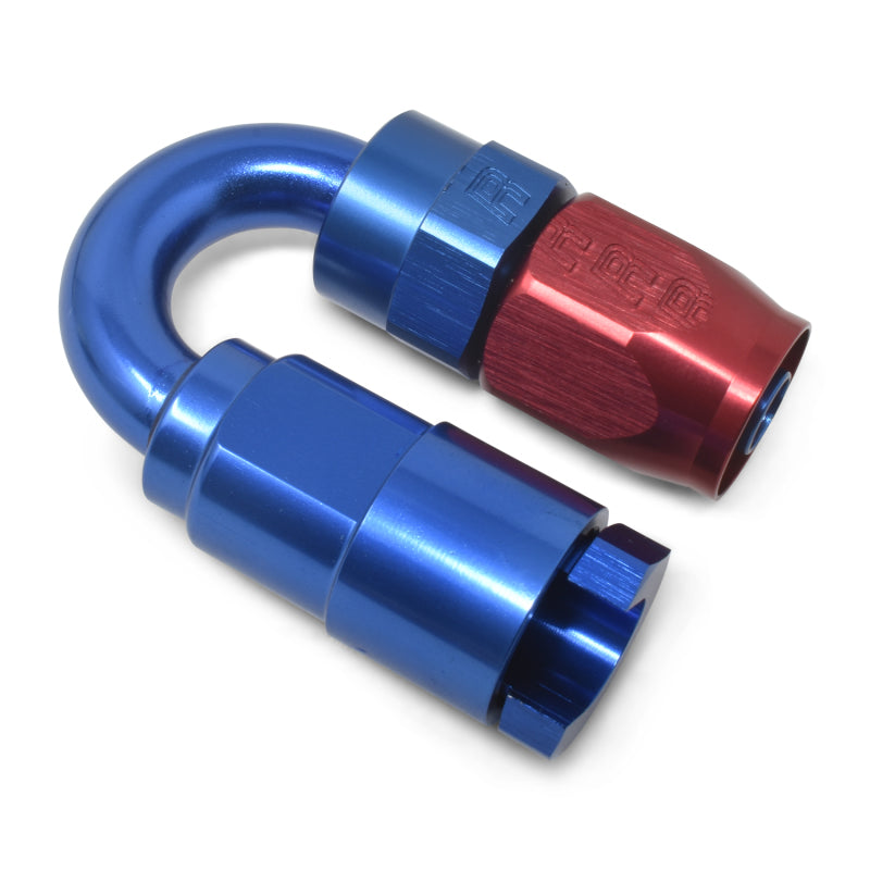 Russell 611230 Performance 3/8in SAE Quick Disc Female to -6 Hose Red/Blue 180 Degree Hose End