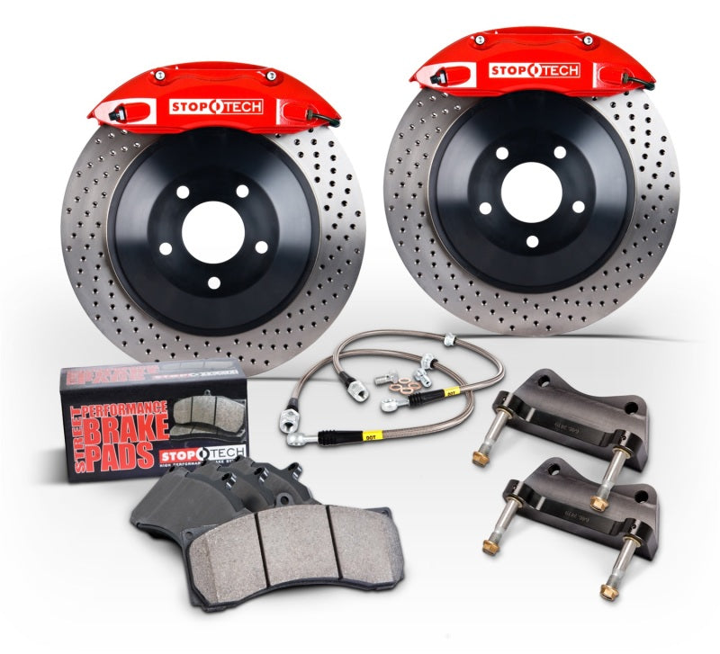 StopTech 82.874.0058.71 fits Toyota 08-13 Land Cruiser Rear BBK w/ Red ST-41 Calipers Slotted 380X32 Rotors