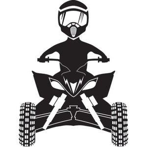 Attack Graphics 161-906-0001 Ride Life Family Window Decal  3" x 4" ATV Man Black