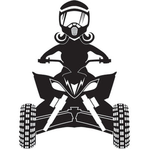 Attack Graphics 161-906-0003 Ride Life Family Window Decal  3" x 4" ATV Woman Black