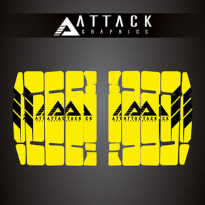 Attack Graphics 207-128-0016 Renegade Radiator Louver Decals  Husqvarna Yellow