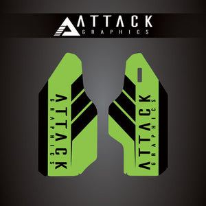 Attack Graphics 207-125-0026 Renegade Lower Fork Guard Decal  KX Green