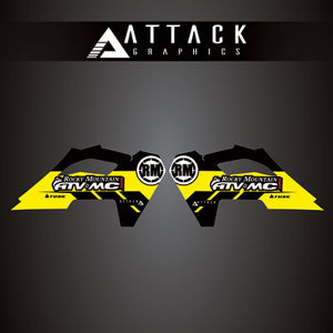 Attack Graphics 207-124-0051 Renegade Radiator Shroud Decal  Husqvarna Yellow