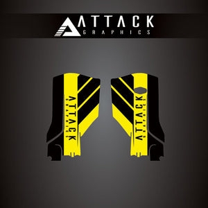 Attack Graphics 207-125-0017 Renegade Lower Fork Guard Decal  Husqvarna Yellow