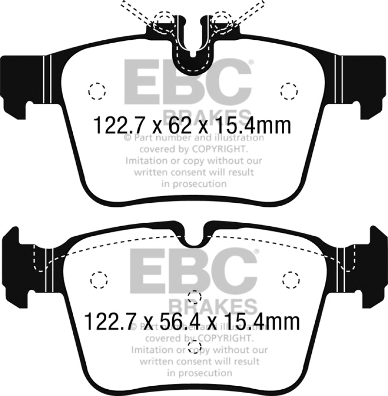 EBC DP22215 15+ fits Mercedes-Benz C300 (W205) 2.0 Turbo 4-matic Greenstuff Rear Brake Pads