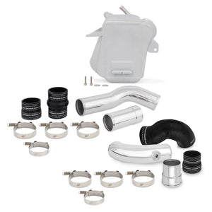 Mishimoto MMINT-F2D-11KSLP 11-16 fits Ford 6.7L Powerstroke Air-To-Water Intercooler Kit - Wrinkle Silver w/Polished Pipes