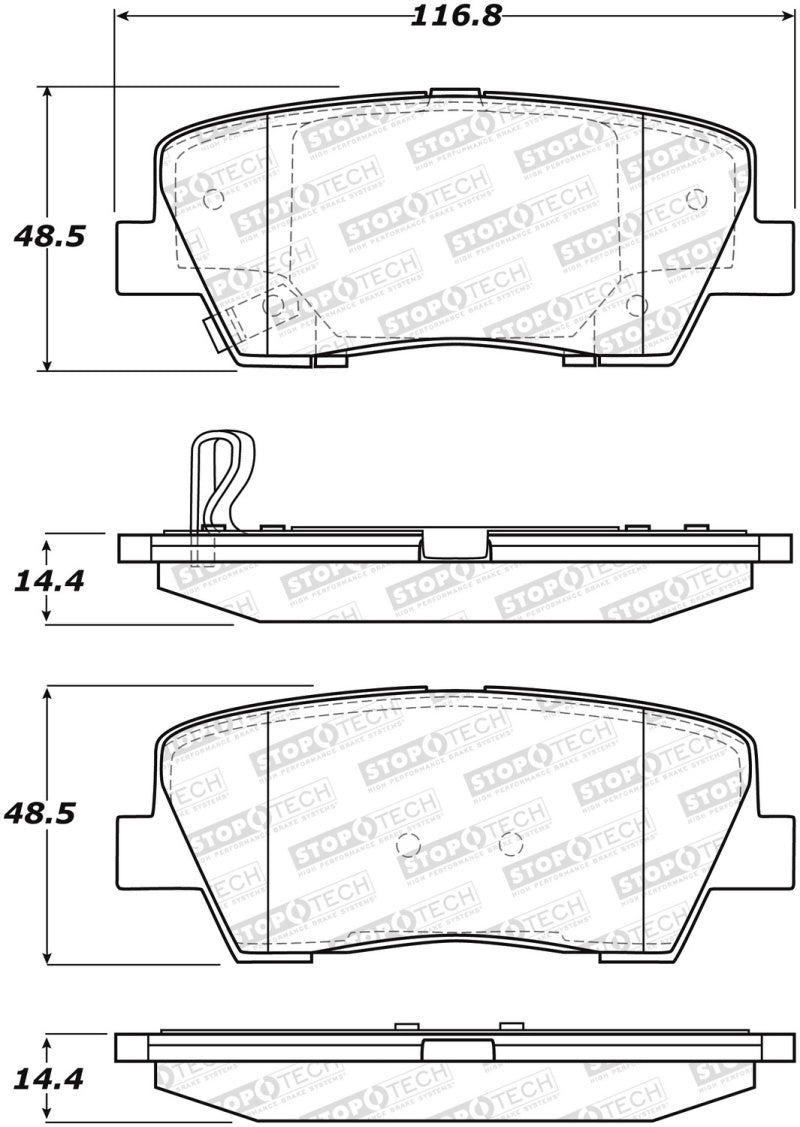 Stoptech 308.1284 Street Brake Pads