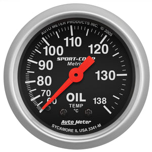 AutoMeter 3341-M Autometer Sport 2in Oil Temp Metric, 60-140c. Mech