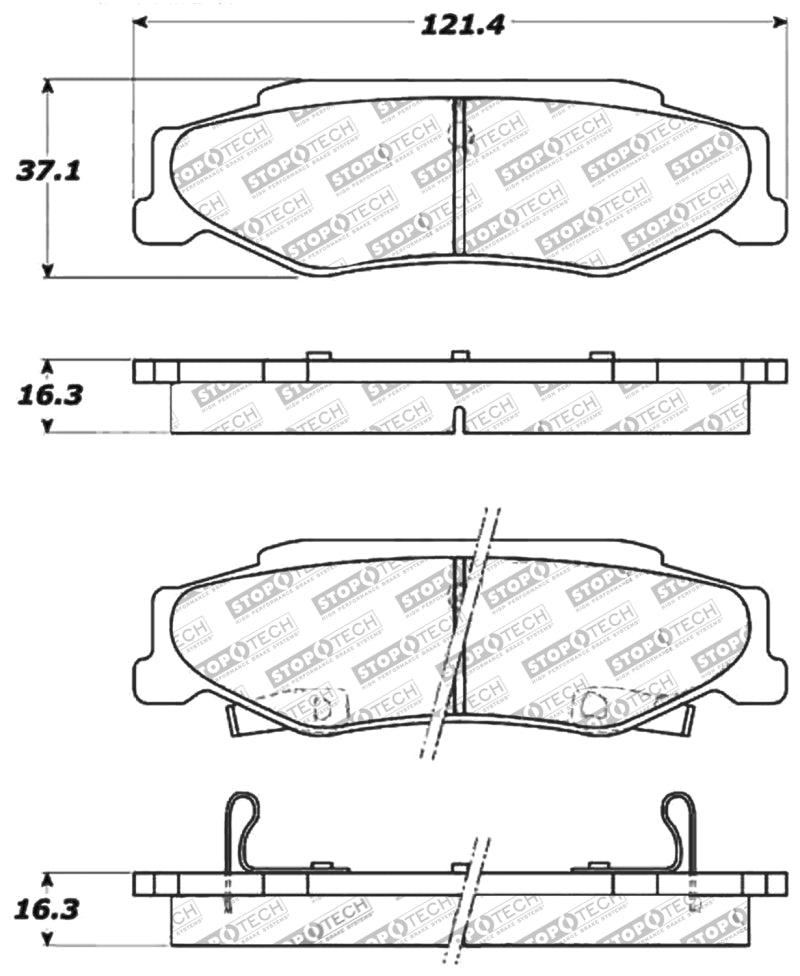 Stoptech 309.0732 Performance 04-08 Cadillac XLR/XLR-V / 97-10 Chevrolet Corvette Rear Brake Pads